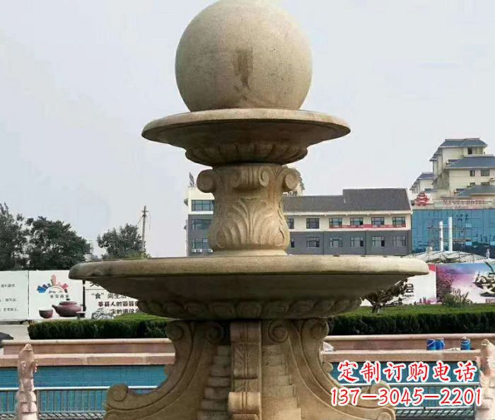 淄博砂岩大型喷泉石雕 (2)