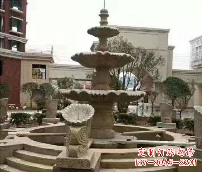 淄博砂岩大型喷泉石雕