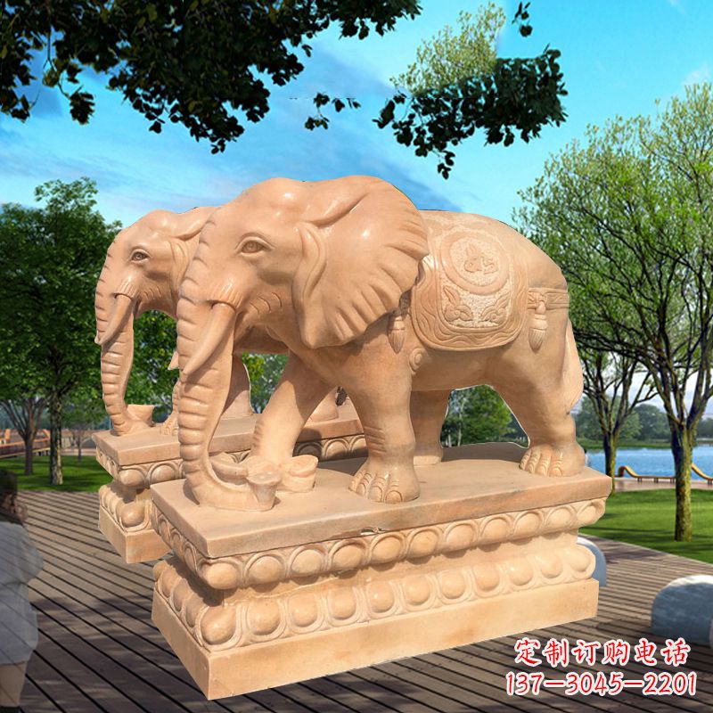 淄博石雕大象塑像