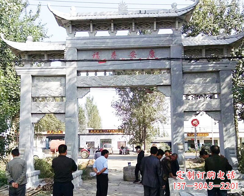 淄博石雕的龙门牌坊