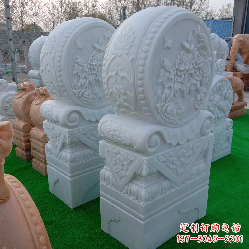 淄博石雕方柱门墩雕塑,精美无穷