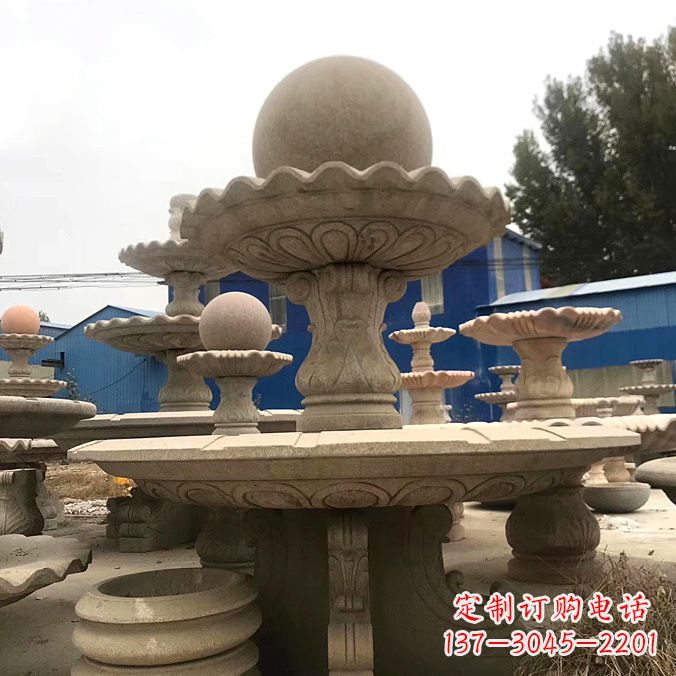 淄博拥有祥和之美的玉石风水球雕塑