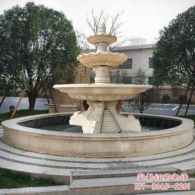 淄博石雕花盆,高端定制雕塑