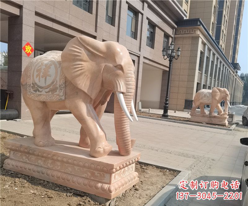 淄博石雕卷鼻大象