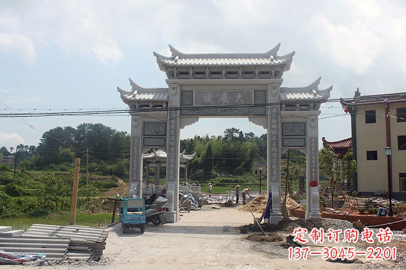 淄博石雕牌坊 浮雕墙仿古