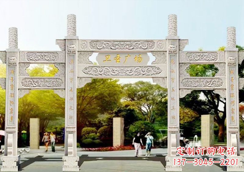 淄博石雕牌坊雕塑,尊贵而独特