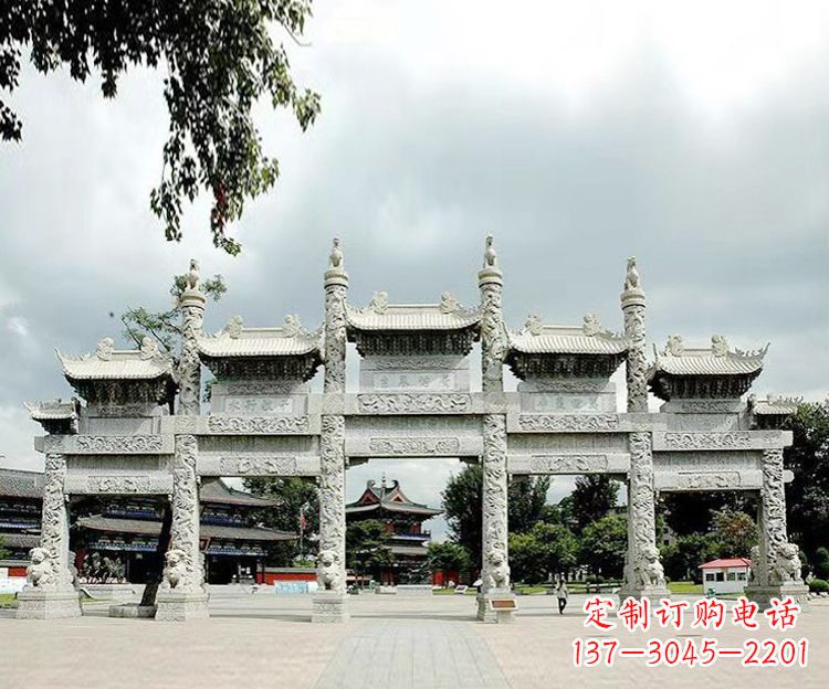 淄博石雕五门牌坊