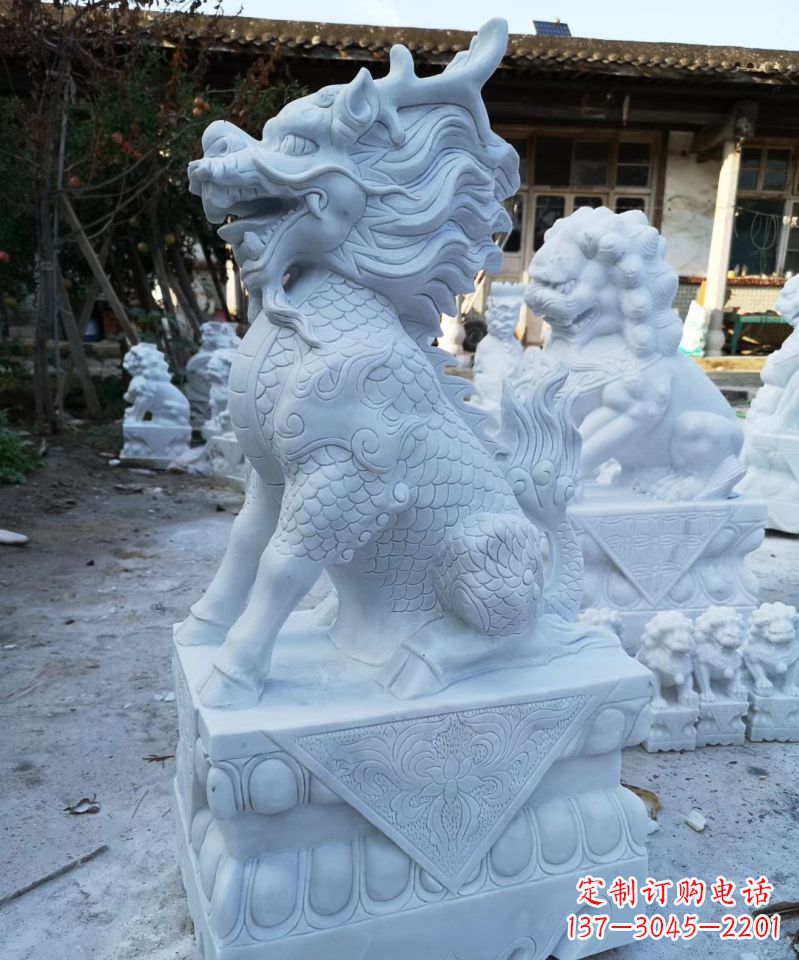 淄博石雕镇宅麒麟动物雕塑