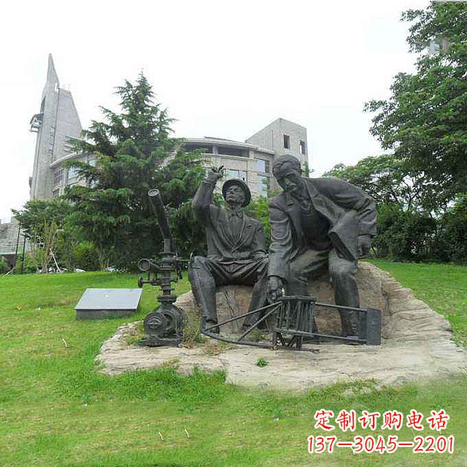 淄博世界名人美国著名发明家莱特兄弟公园名人雕塑