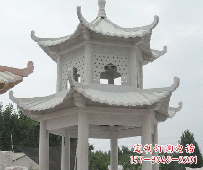 淄博双层大理石凉亭石雕