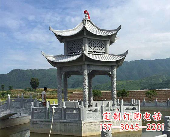 淄博双层仿古凉亭石雕_1