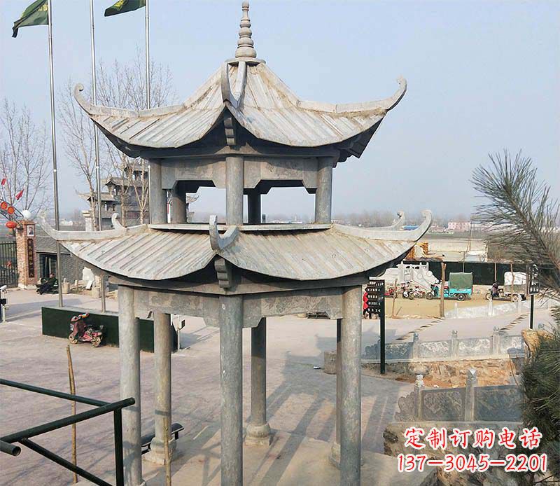 淄博双层户外凉亭石雕