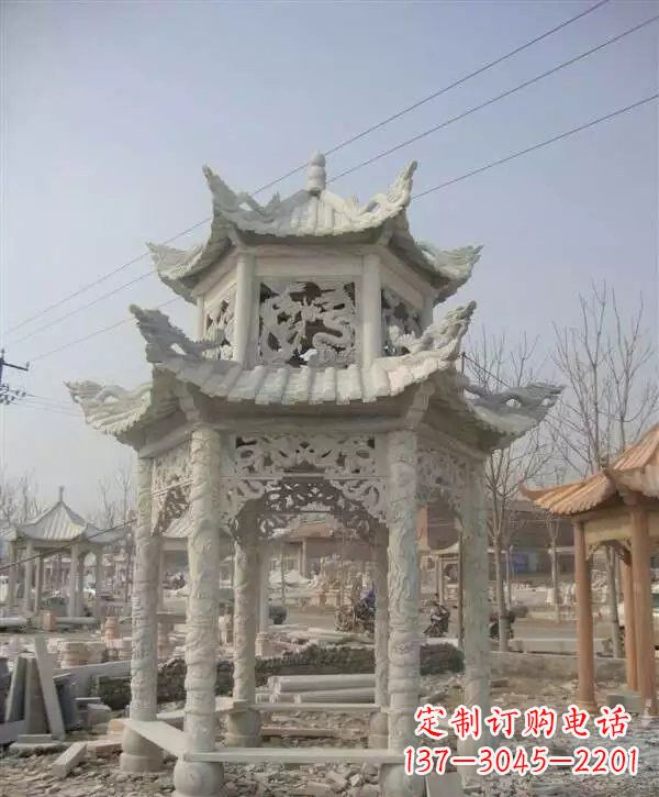 淄博双层凉亭石雕