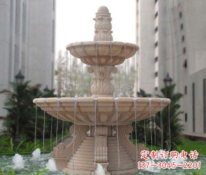淄博双层喷泉小区石雕