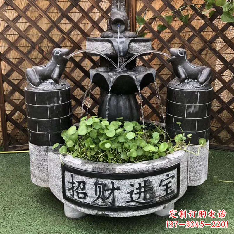 淄博双层喷泉石雕