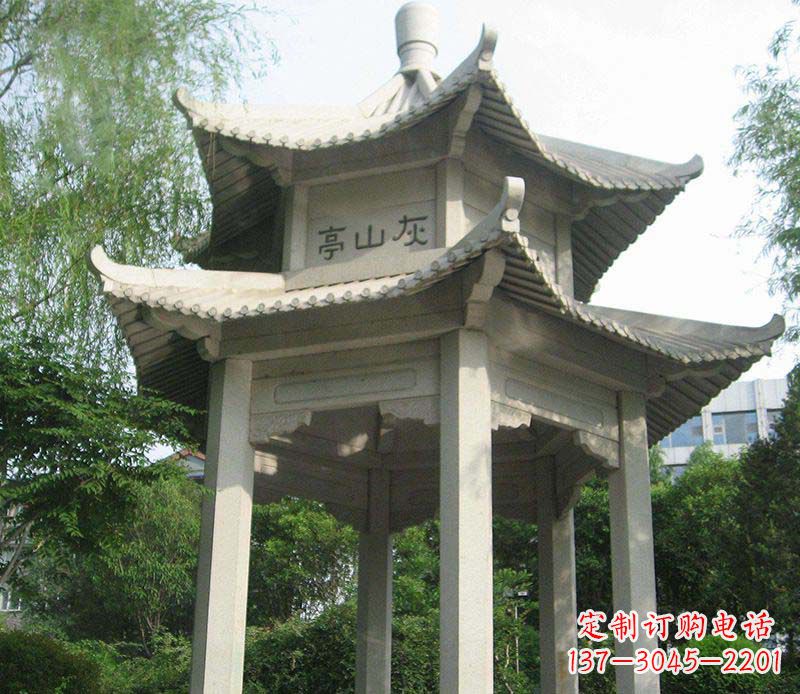 淄博双层石凉亭石雕