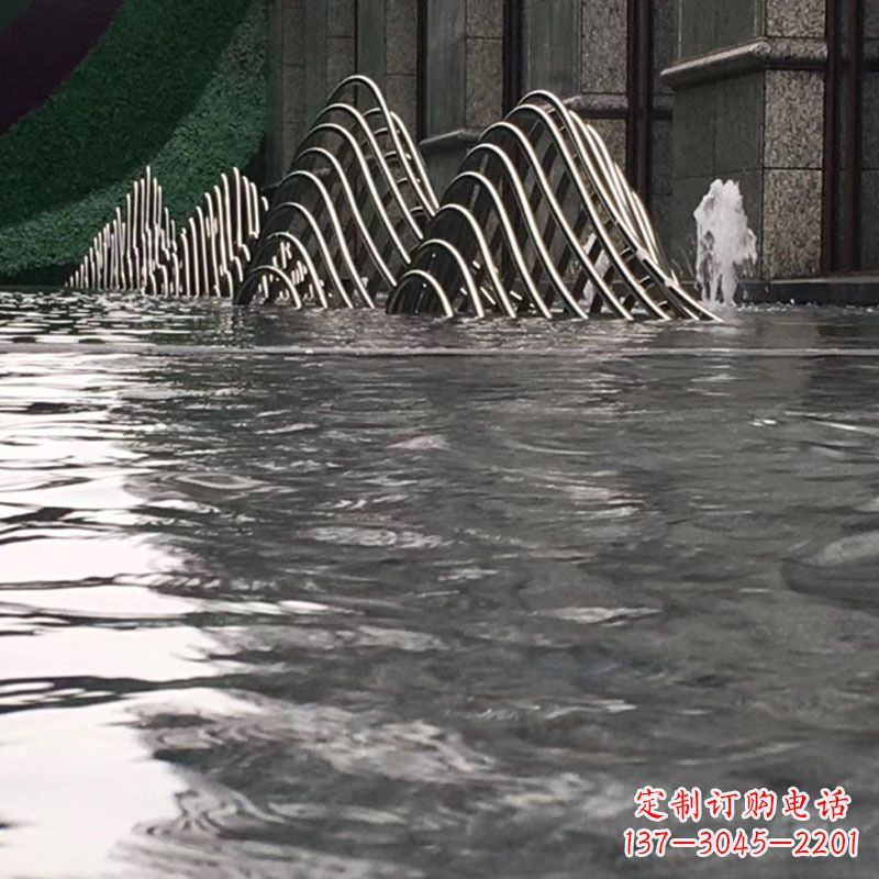 淄博水池水景假山不锈钢