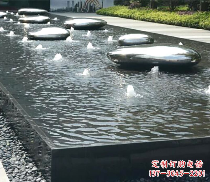 淄博水滴水池不锈钢雕塑