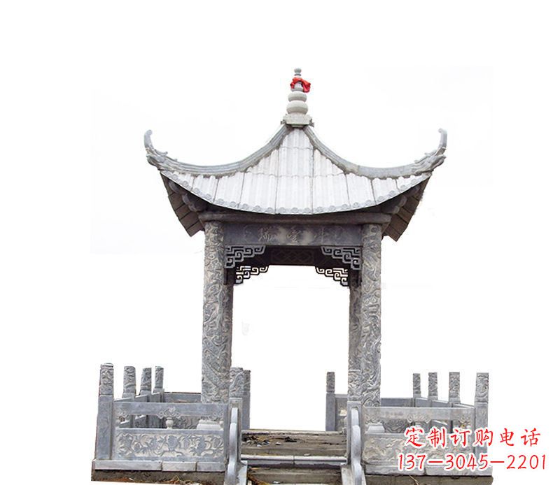 淄博四角仿古石凉亭石雕
