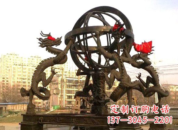 淄博四龙戏珠城市景观铜雕