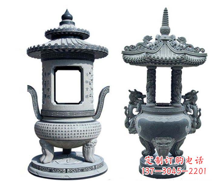 淄博寺庙景观仿古香炉石雕