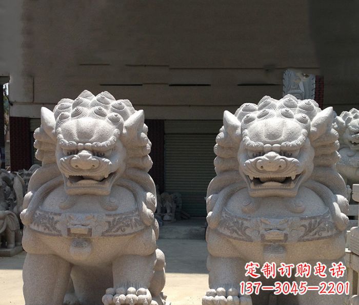 淄博寺庙景观仿古镇宅石狮子