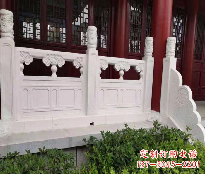 淄博寺庙景观汉白玉石浮雕栏板 (3)