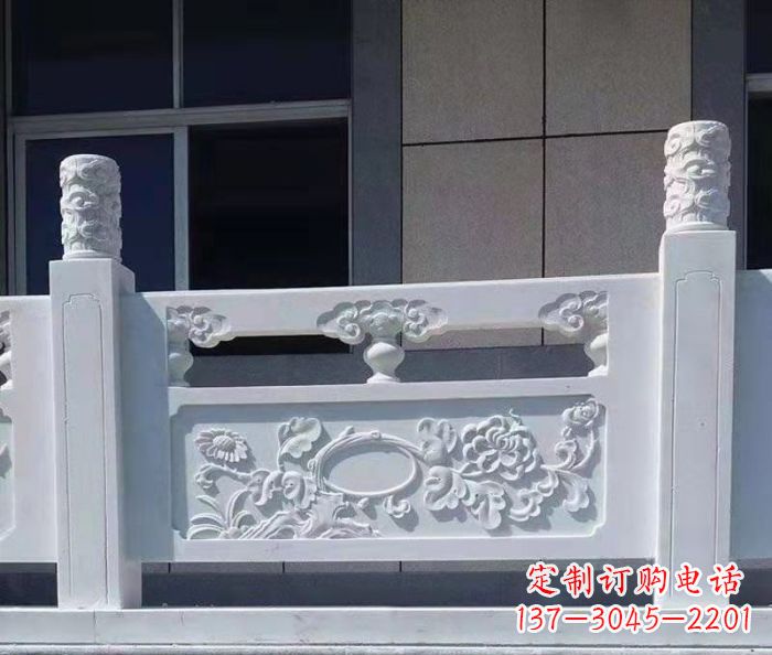 淄博寺庙景观汉白玉石浮雕栏板 (4)