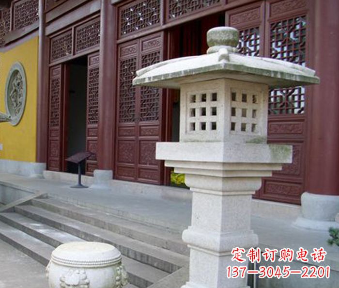 淄博寺庙景观镂空石灯石雕