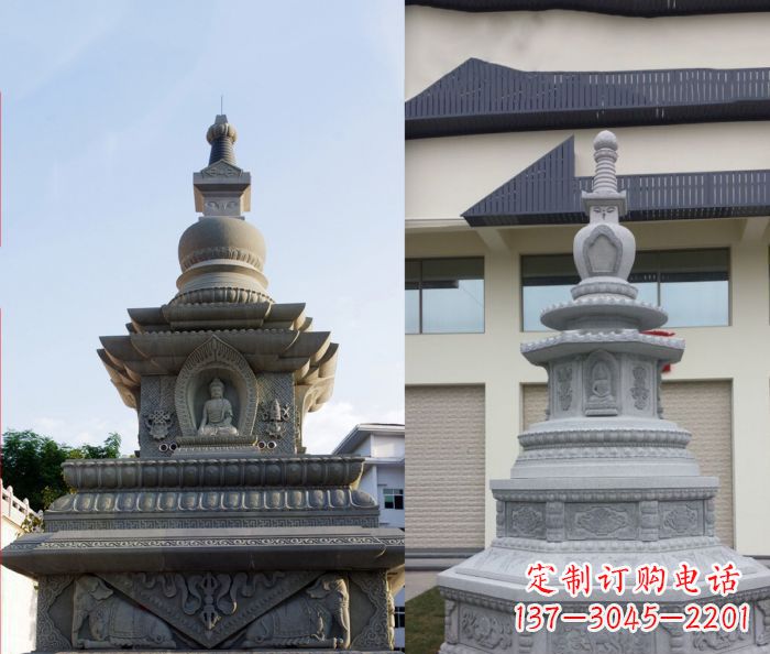 淄博寺庙景观舍利塔石雕 (3)