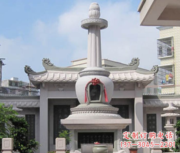 淄博寺庙景观舍利塔石雕 (4)