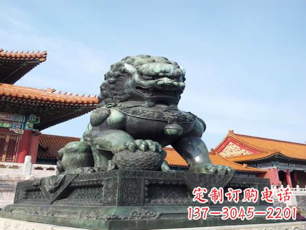 淄博寺庙青铜狮子