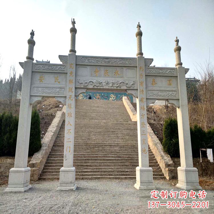 淄博寺庙入口无楼牌坊