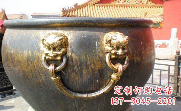 淄博寺庙水缸铜雕 (3)