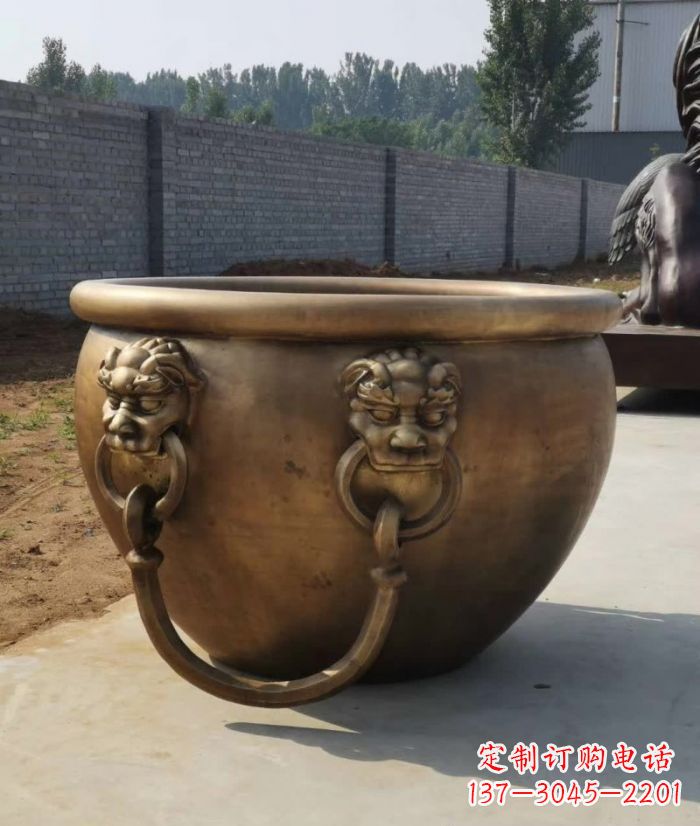 淄博寺庙铜雕水缸