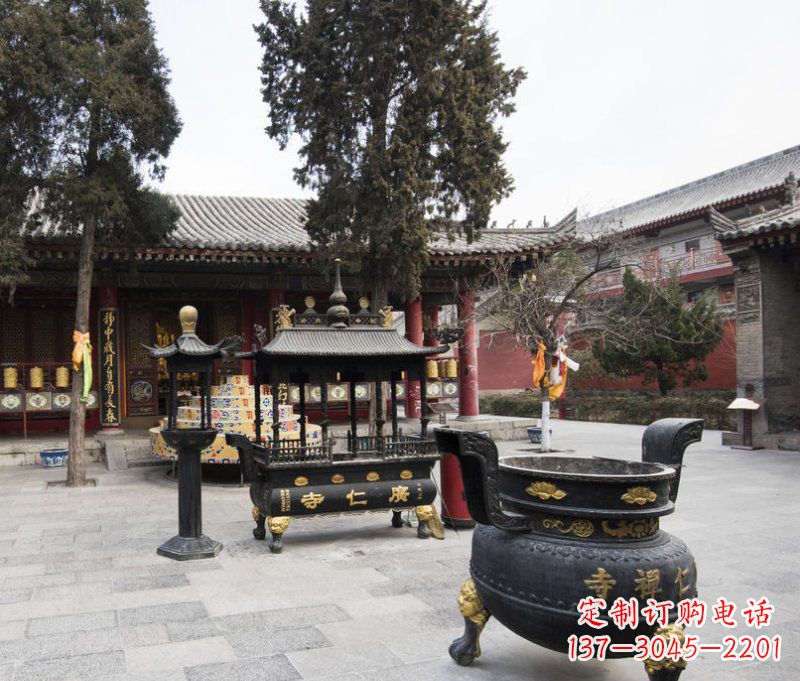 淄博寺庙铜香炉铜雕