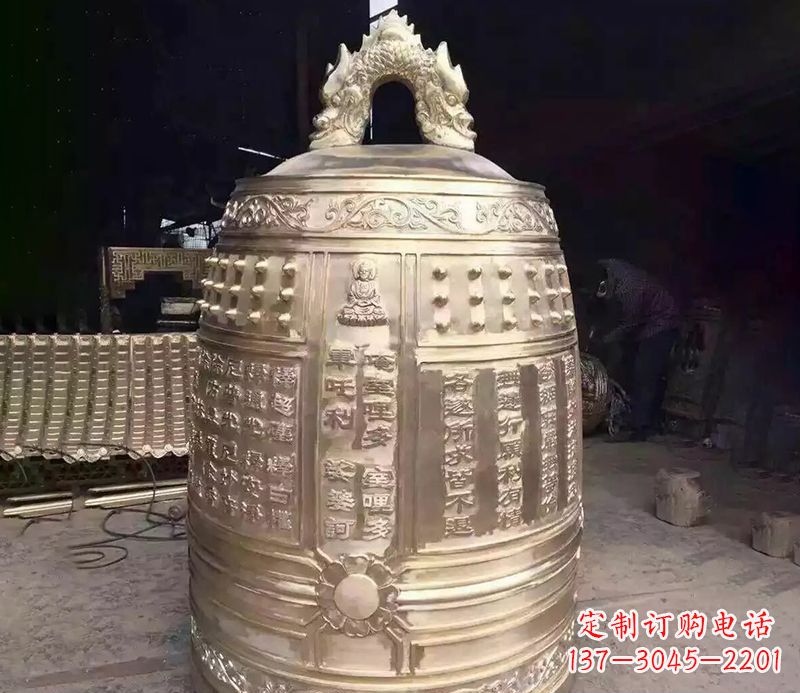 淄博寺庙铜钟雕塑 (3)