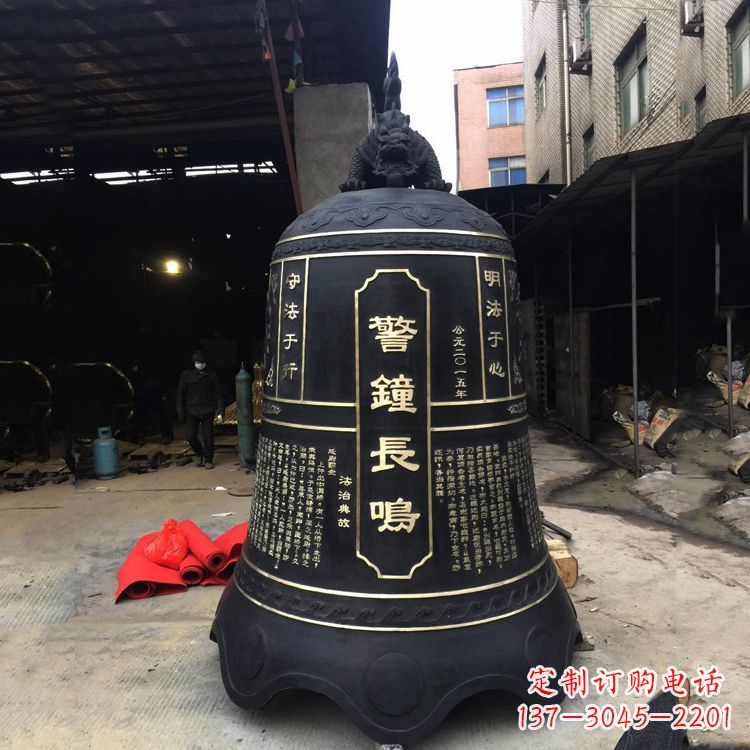 淄博寺庙铜钟雕塑