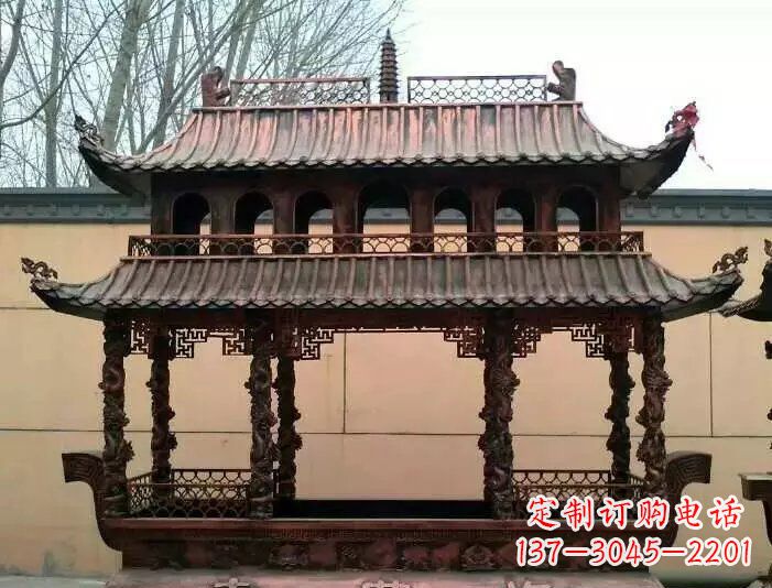 淄博寺庙香炉铜雕 (3)