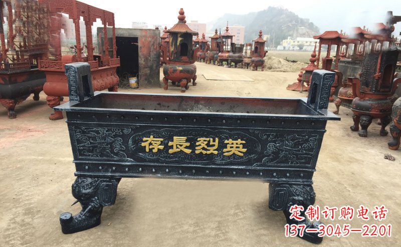 淄博寺庙香炉铜雕 (4)