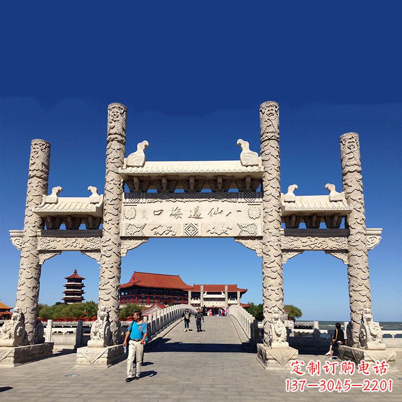 淄博寺院大门无楼石牌坊