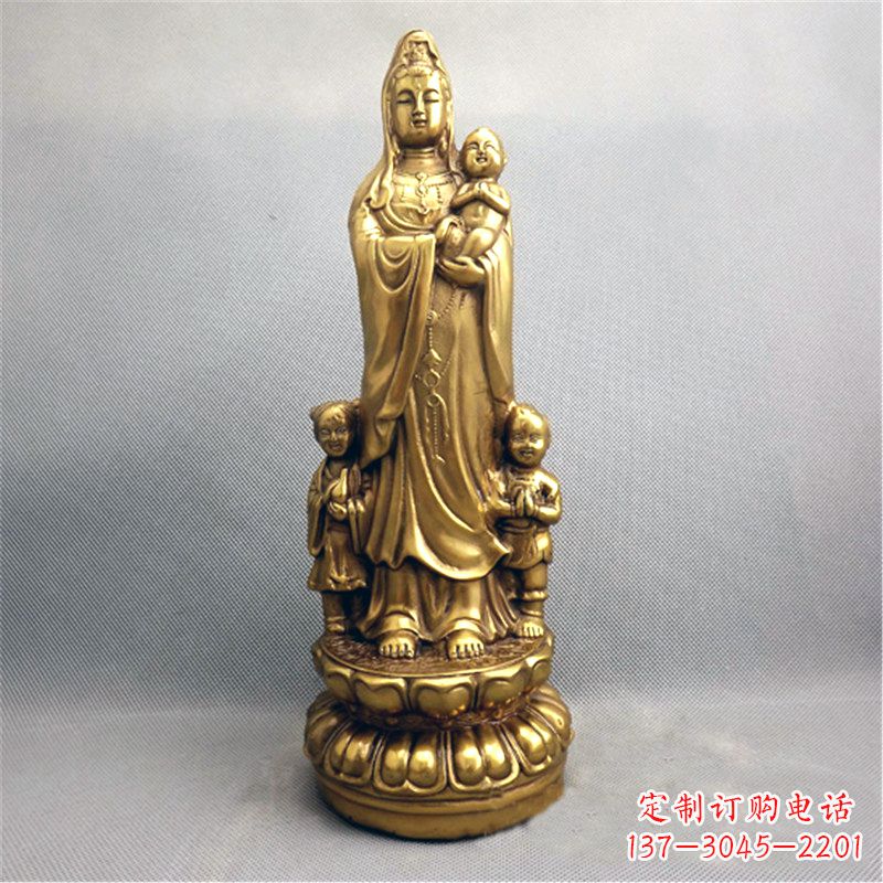 淄博送子观音纯铜雕塑