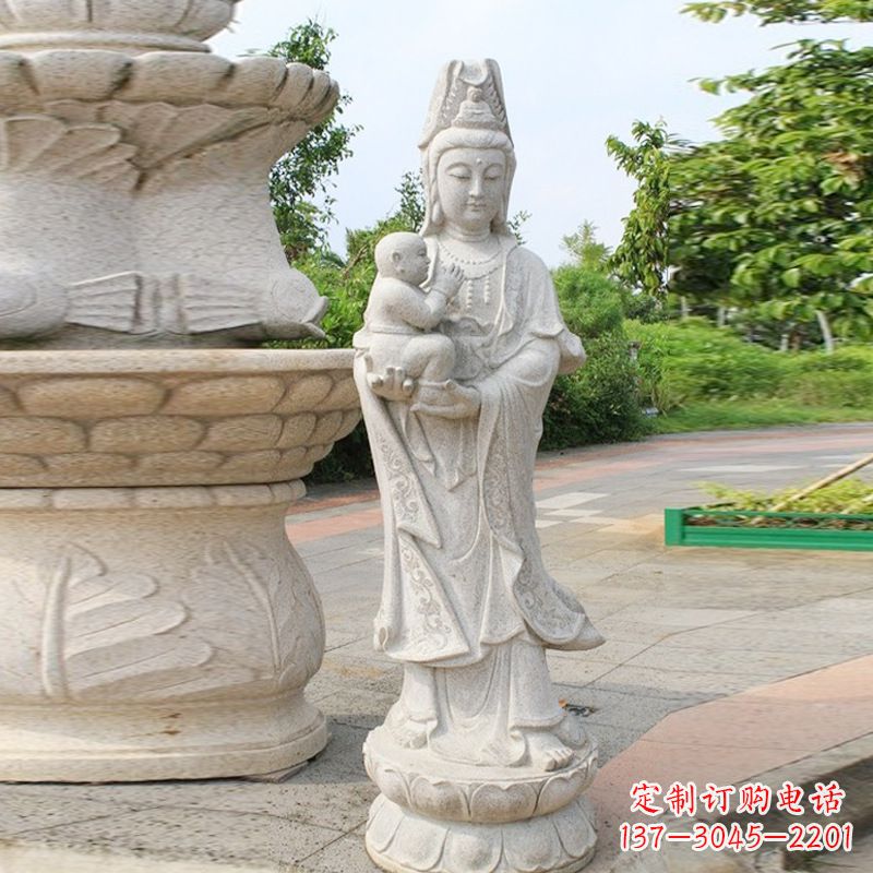 淄博送子观音汉白玉石雕