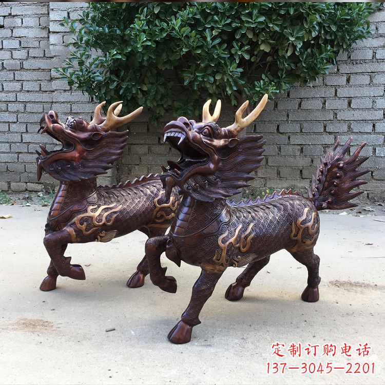 淄博送子麒麟铜雕塑