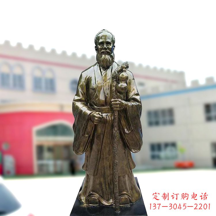 淄博孙思邈仿铜玻璃钢雕塑-医院著名医学人物雕像