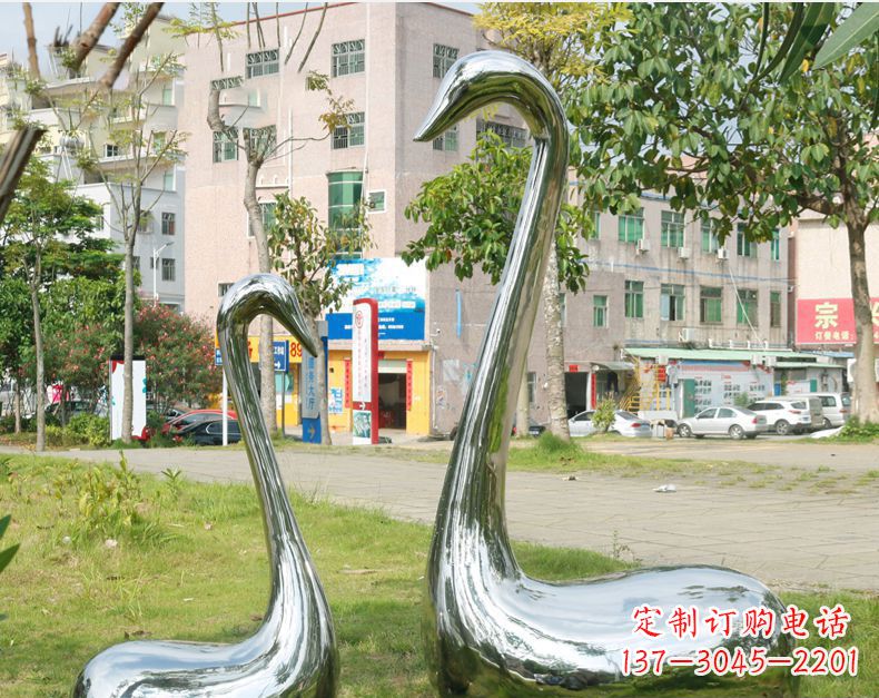 淄博天鹅抽象不锈钢雕塑112