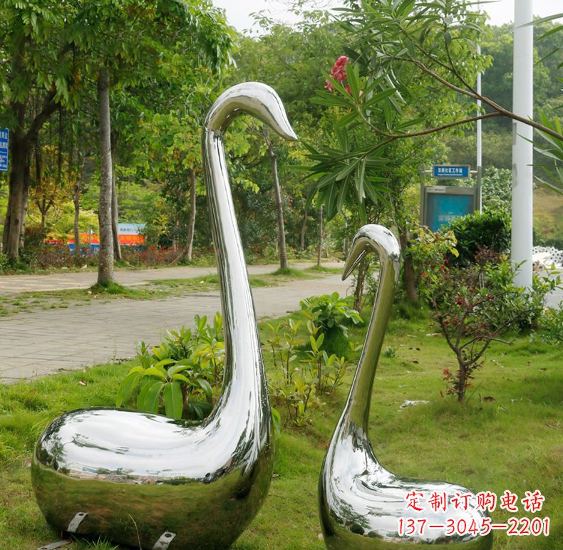淄博天鹅抽象不锈钢雕塑