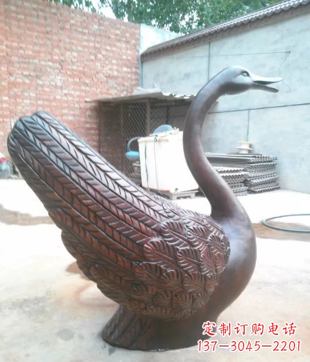淄博天鹅公园天王动物铜雕