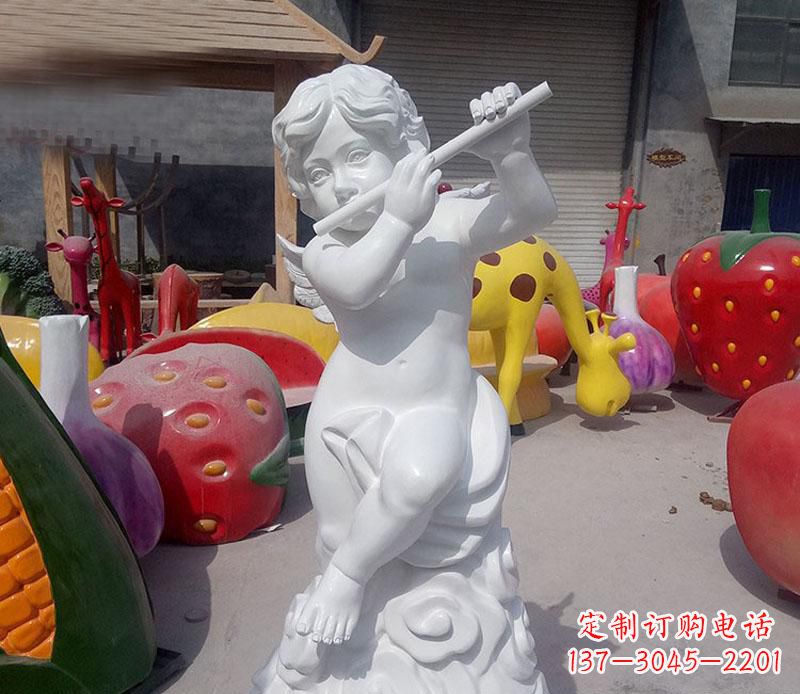 淄博天使吹笛人物石雕