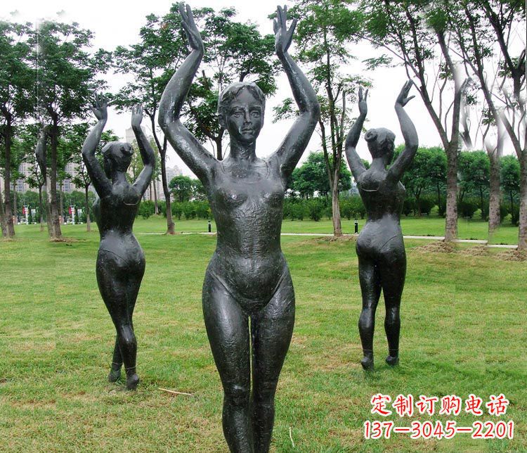 淄博跳芭蕾舞的女孩铜雕